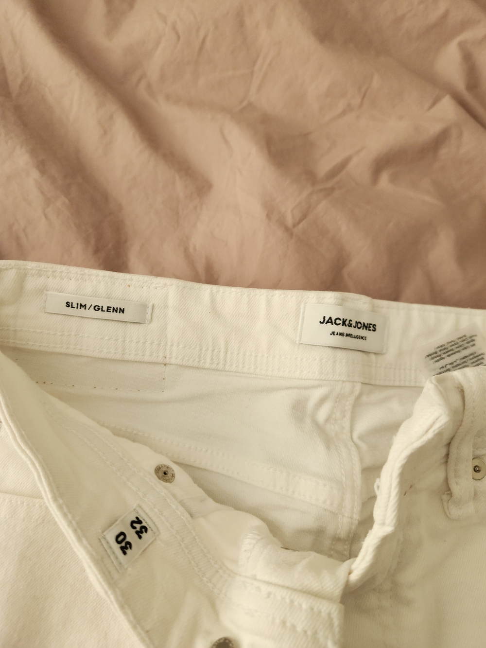 Jack & Jones White Slim/Glenn Jeans